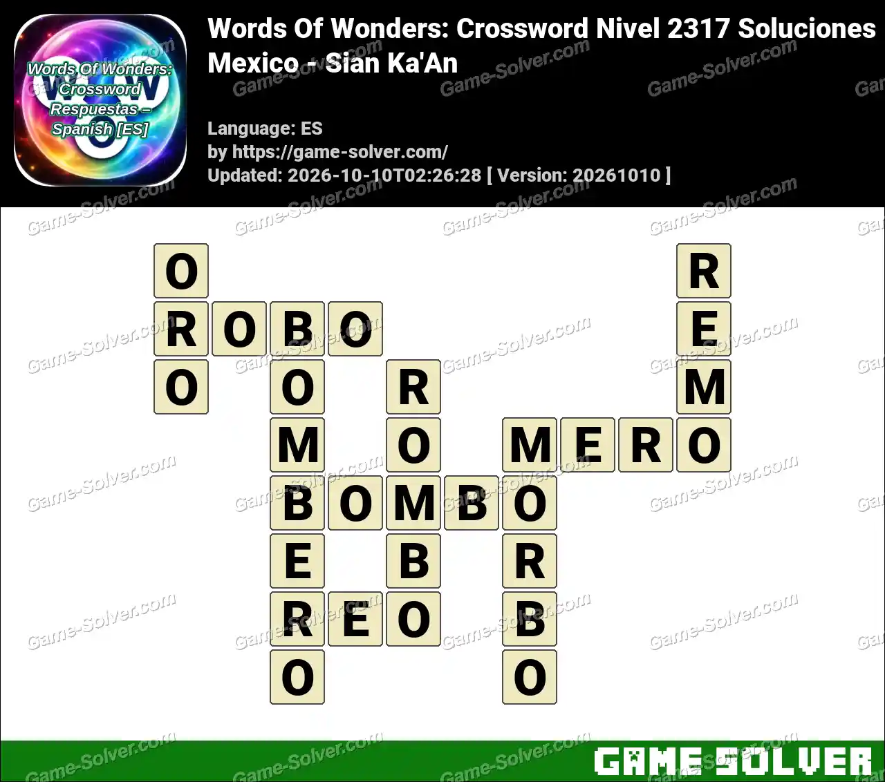 Words Of Wonders: Crossword Nivel 2317 Soluciones – Mexico – Sian Ka’An